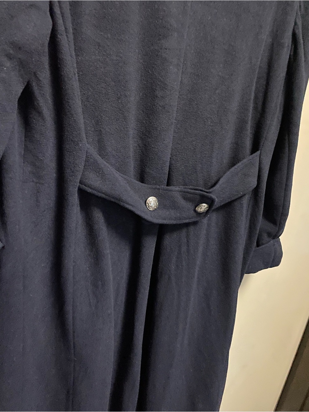 Holt Renfrew Double-Breasted Navy Wool Cashmere Peacoat Women’s Size 8 - Picture 10 of 12